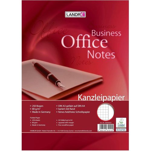 Papier Ministre Cahier 26,À Petits Carreaux Avec Marge ""Office"",80 G/M² Papier