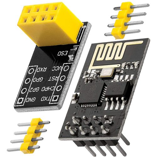 ESP8266 ESP-01S Module émetteur-récepteur série sans Fil WLAN WiFi avec Adaptateur pour Breadboard Compatible avec Arduino et Raspberry Pi y Compris Un eBook