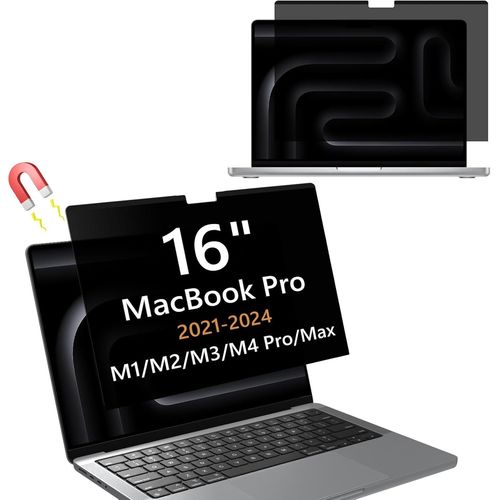 Magnétique Filtre de Confidentialité pour MacBook Pro 16 Pouces 2021-2024 (M4/M3/M2/M1 Pro/Max),Filtres d'écran pour Ordinateur Portable,Amovible Anti-Espion Anti-éblouissement Anti-Rayures
