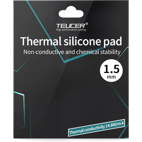Pad Thermique 14,8 W/MK,120x120x1.5mm,Thermal Pad en Silicone pour dissipateur Thermique/GPU/CPU/LED (1.5mm)