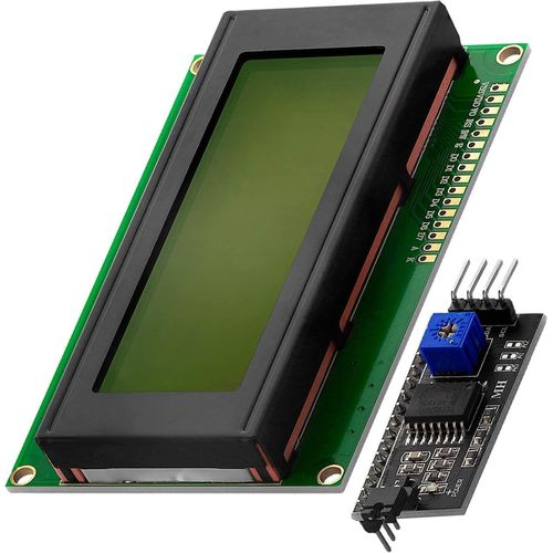 HD44780 2004 LCD Module afficheur Vert 4x20 caractères de Couleur Noire avec Interface I2C Compatible avec Arduino et Raspberry Pi incluant Un Ebook!