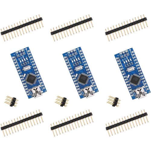3 Pièces Carte Nano ATmega modèle de 328P Micro Contrôleur Module Board Compatible avec Les projets Arduino IDE Conforme RoHS