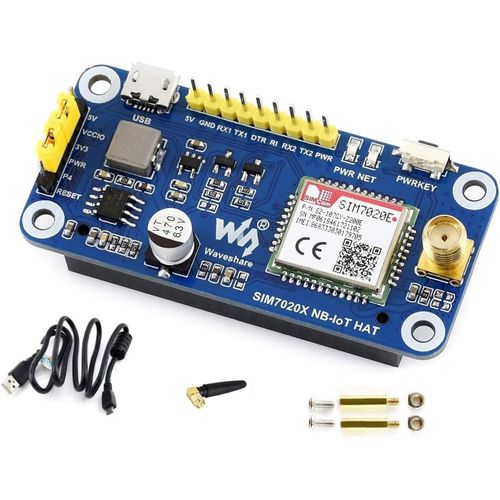 NB-IoT Hat for Raspberry Pi,Based on SIM7020E,B1/B3/B5/B8/B20/B28 Bands Controlled Via Serial at Commands Support LWM2M/COAP/MQTT/TCP/UDP/HTTP/HTTPS,3.3V/5V