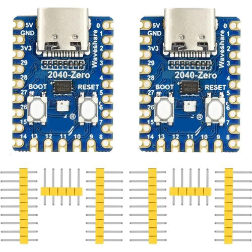 Mini Carte Microcontrôleur Raspberry Pi 2040-Zero basée sur Le Processeur Arm Cortex M0+ Double C?ur Raspberry-Pi 2040 pour C/C++/Python (2 pièces)
