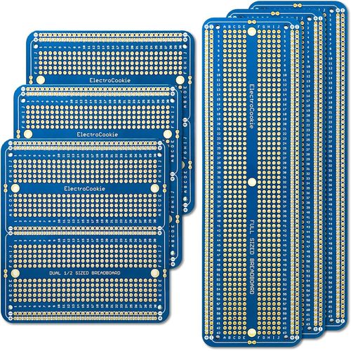 Grand PCB Prototype Board kit solderable breadboards pour Le Bricolage arduino et projets à souder,plaqué Or (6 Multi-Pack,Blau)