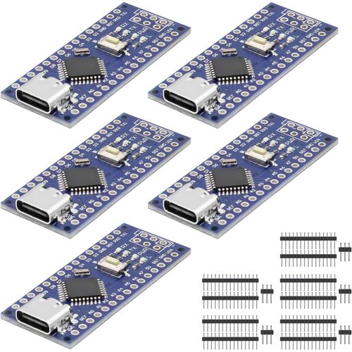 Nano Module de carte de développement compatible avec Arduino,avec type C USB Port,puce CH340G,5V/16MHz Microcontroller(5PCS)