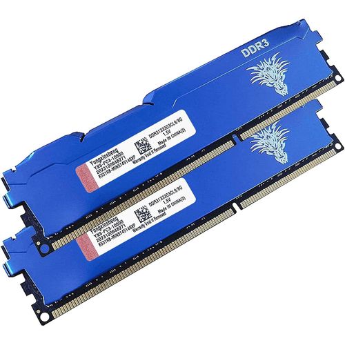 Ram DDR3 16go (2x8go) 1333MHz PC3-10600 Udimm CL9 Non-ECC Unbuffered 1.5V 2Rx8 Double Rang 240 Pin Mémoire Ram Barette Kit pour Ordinateur de Bureau (Bleu)