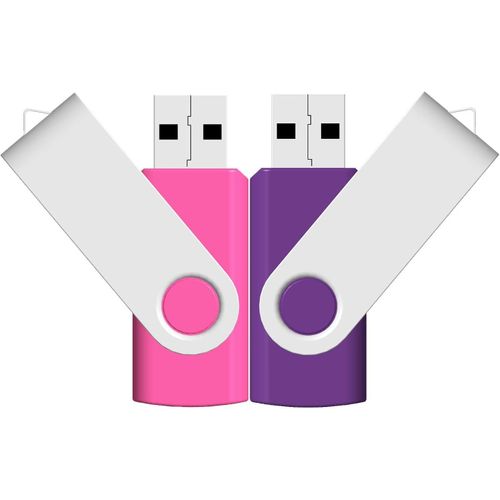 Lot de 2 clés USB 32 Go Flash 32 Go 2 Pack USB2.0 Rotate Métal Vitesse Rapide USB Flash Drive Drive USB Flash Drive USB Drive USB Flash Drive USB Flash Drive USB Rose & Violet
