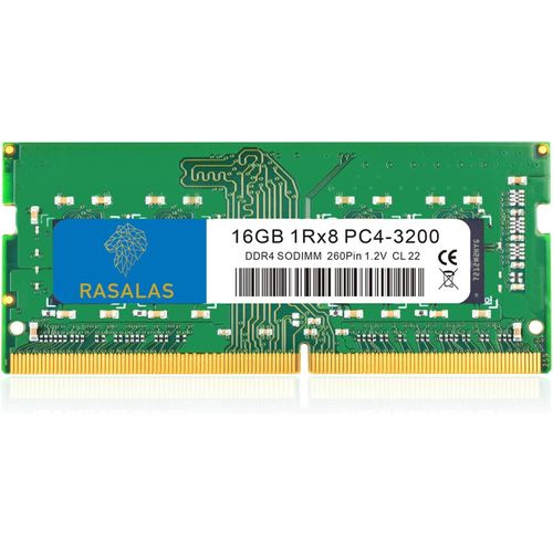 Mémoire vive pour ordinateur portable 16 Go 8 Go DDR4 3200 MHz (DDR4-3200) PC4-25600 Non-ECC Unbuffered 1,2 V CL22 1Rx8 1 x 16 Go,PC4-2133P