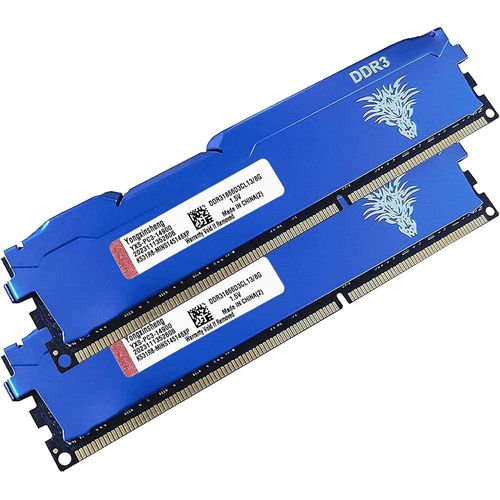 Ram DDR3 16go (2x8go) 1866MHz PC3-14900 Udimm CL13 Non-ECC Unbuffered 1.5V 2Rx8 Double Rang 240 Pin Mémoire Ram Barette Kit pour Ordinateur de Bureau (Bleu)