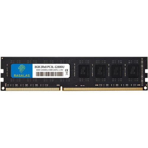 8Go DDR3L DDR3 1600MHz PC3L-12800 PC3-12800 Non-ECC 240 Broches sans Tampon 1.35V 1.5V CL11 2Rx8 Double Rang UDIMM Ordinateur de Bureau mémoire RAM Module Mise à Niveau