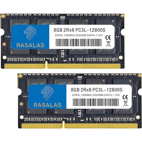 RAM 16Go 2x8Go DDR3-1600: DDR3 1600 MHz PC3L-12800S 12800 sans ECC 1,35 V CL11 2Rx8 Double Rang SODIMM Mémoire Ordinateur Portable