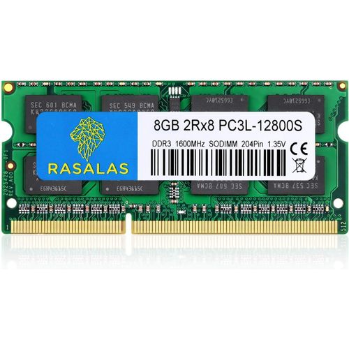 8Go 12800s Sodimm 1600mhz for RAM: DDR3L 1600 MHz PC3-12800 sans Tampon Non ECC 1,35 V CL11 2Rx8 204 Broches SODIMM 8 Go