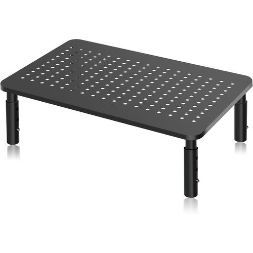 Support Moniteur,Rehausseur Ecran PC Bureau avec Plate-Forme Métallique Ventilée (370x235mm),Réglable en 3 Hauteurs pour Laptop,Imprimantem,Projecteur,Imprimante jusqu'à 20 kg