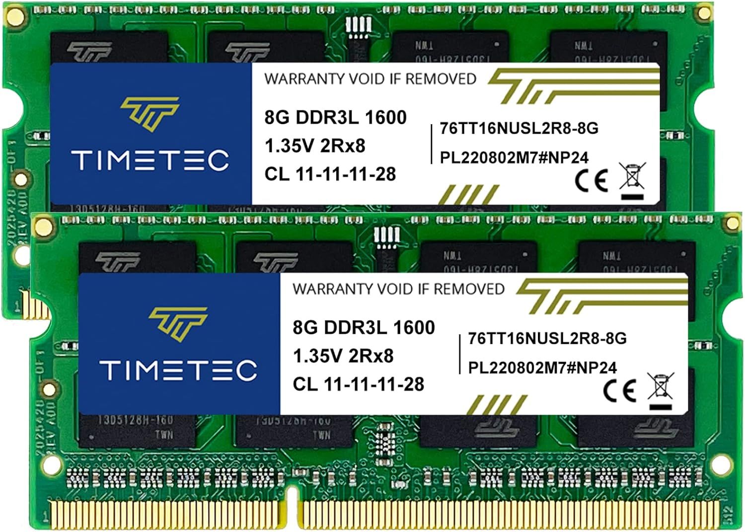 16GB KIT(2x8GB) DDR3L/DDR3 1600MHz(DDR3L-1600) PC3L-12800 Non-ECC Unbuffered 1.35V/1.5V CL11 2Rx8 Dual Rank 204 Pin SODIMM Laptop Notebook RAM