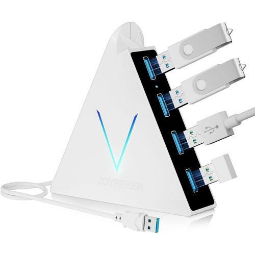 4-Port USB 3.0 Hub,FlyingVHUB Vertical Data USB Hub with 2 ft Extended Cable,for Mac,PC,Xbox One,PS4,PS5,iMac,Surface Pro,XPS,Laptop,Desktop,Flash Drive,Mobile HDD