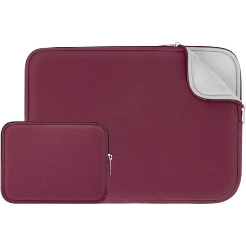 Housse 15 Pouces Ordinateur Portable de Protection Sacoche Laptop Sleeve avec Accessoires Pochette Compatible 15,4 MacBook Pro pour Modèle A1938 A1707 A1990(Rouge,Version Améliorée)
