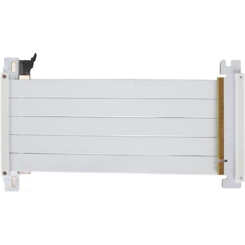 Câble D'extension Flexible PCIE 4.0 X16 Haute Vitesse,Câble D'extension PCIE 4.0 VGA Double Face inversé à 180 Degrés pour Carte Graphique GPU,Transmission 128 Gbps (Blanc)