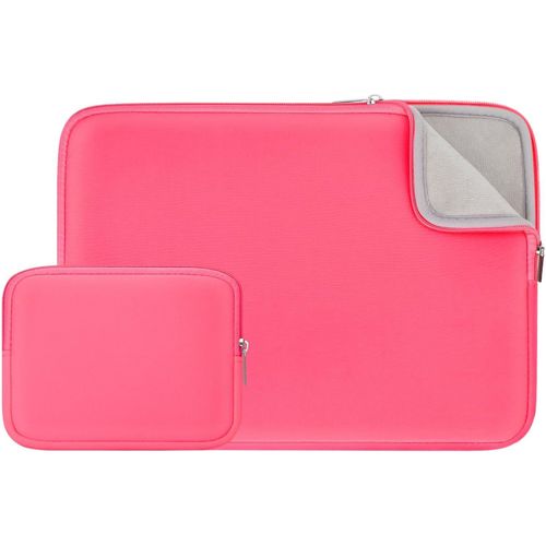 Housse 16 Pouces Ordinateur Portable de Protection Sacoche Notebook Laptop Sleeve avec Accessoires Pochette Compatible avec 2021 2022 16"" MacBook Pro A2141,A2485(Rose Vif,Version Améliorée)