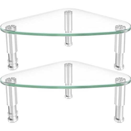 Lot de 2 écran d'ordinateur Riser|Triangle Bureau d'angle avec support universel pour écran d'ordinateur et ordinateur portable Hd01t-203