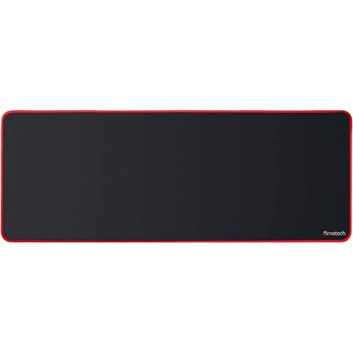 Tapis de Souris XXL de Jeu Multifonctionnel Etendu Large Durable avec Base en Caoutchouc Anti-Dérapage,Sous-main de Clavier Souris avec Bords Surpiqué pour Bureau Gaming 118*315mm-Noir Rouge