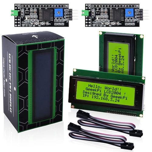 2Pack IIC/I2C 2004 20x4 Character LCD Module Display,Support I2C Protocol,LCD 2004 Module Shield for Arduino Uno Raspberry Pi(Yellow)