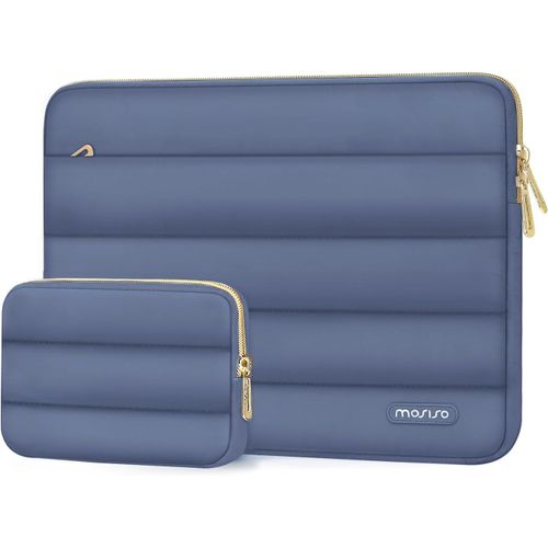 Housse Ordinateur Portable Bouffi 13-13,3 Pouces,Compatible avec MacBook Air 13 13,6 M4 M3 M2 M1/Pro 13/Pro 14,HP,Dell,ASUS,Lenovo,Pochette Horizontal Polyester avec Petit Sac,Gris Lavande