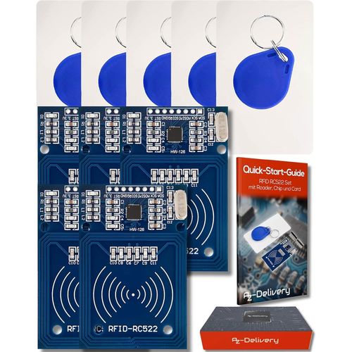 Kit RFID RC522 Lecteur,Puce et Carte 13.56MHz SPI Compatible avec Arduino et Raspberry Pi incluant Un E-Book!