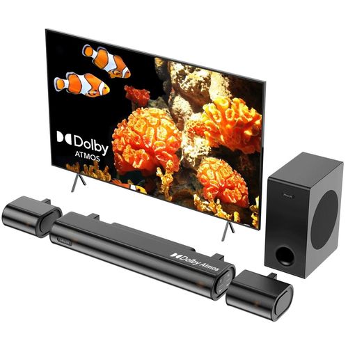 Barre de Son Hiwill A41 4.1 Dolby Surround - Puissance 300W Avec Caisson 5.25" Pour la Télévision - Noir