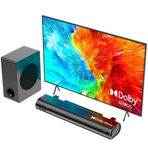 Barre de son Hiwill A21 2.1 Dolby Atmos 200W TV Home Cinéma - Avec Caisson 5.25" Filaire - Noir