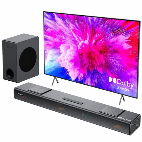 Barre de son Hiwill A312 3.1.2 Dolby Atmos 400W TV Home Cinéma - Avec Caisson 5.25" - Noir