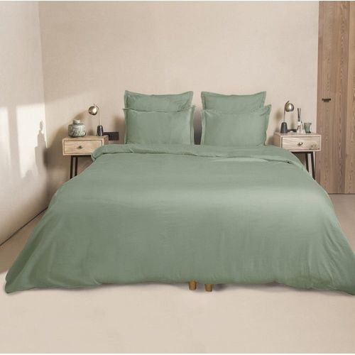 Drap Housse Satin De Coton Pistache 200x200x40