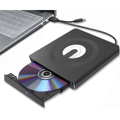 Lecteur CD/DVD Externe USB 3.0 et Type C Portable CD-R/-RW Drive,Lecteur Graveur Portable CD,pour PC,Laptop,Desktops,Windows 7/8/10/11/XP/Vista/Linux et Mac OS/Macbook.[Z6]