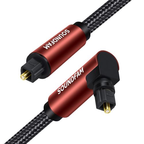 Câble Optique Audio 1m Câble Optique Optique-Rotatif 360°-90° Prise Toslink,Compatible Tv,Barre De Son,Ps5,Xbox,Sonos
