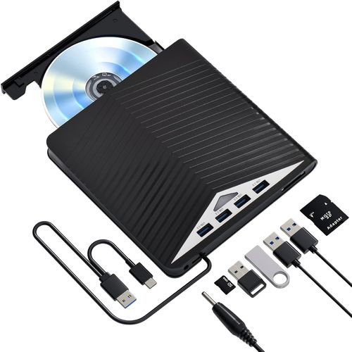 Lecteur Externe,Lecteur Portable,USB 3.0 External CD DVD Player avec Sac,Enregistreur Ultra Haute Définition,Enregistreur Ultra Haute Définition pour Win