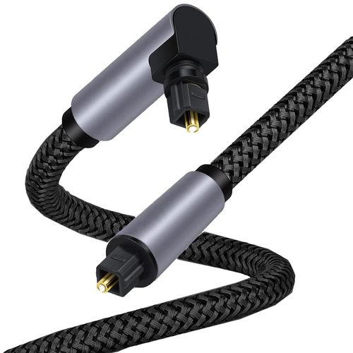 Câble Audio Optique 1 M 90° Rotatif À 360 °-Câble Optique Toslink Compatible Avec Tv,Ps4,Xbox,Home Cinéma,Amplificateur,Etc