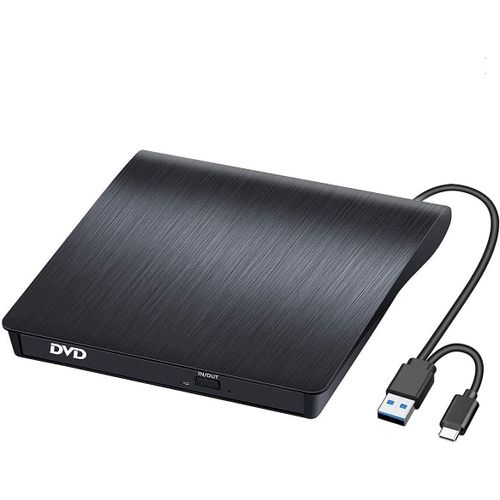 Lecteur CD/DVD Externe USB 3.0 et Type C Portable CD-R/-RW Drive,Lecteur Graveur Portable CD,pour PC,Laptop,Desktops,Windows 7/8/10/11/XP/Vista/Linux et Mac OS Apple/iMac/Macbook