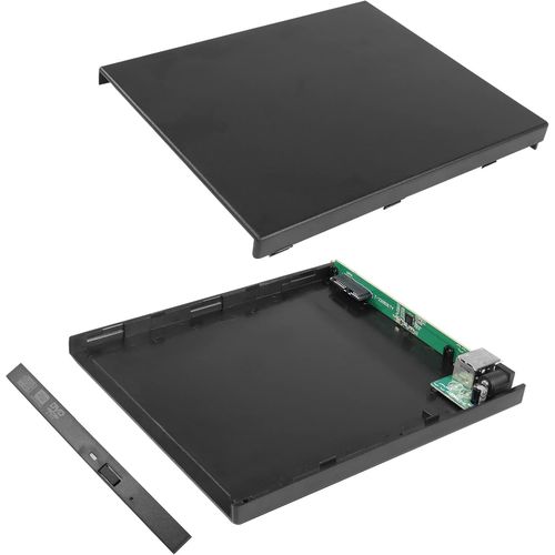 Boîtier de Lecteur CD,Lecteur DVD Externe Obtenu par l'ajout d'un Lecteur Optique,boîtier de Montage CD-ROM (USB 2.0 12,7 mm)