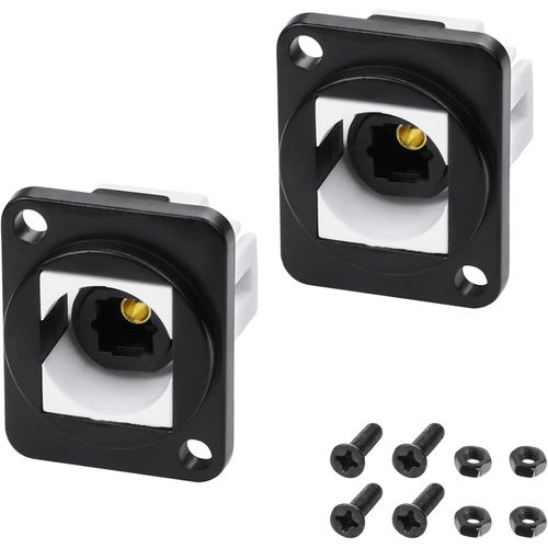 Lot de 2 coupleurs optiques numériques à fibre optique-Câble d'extension femelle vers femelle-Pour lecteur CD,TV,barre de son,cartes ProAudio