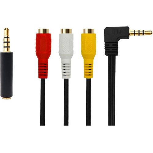 Jack 3,5 mm vers RCA Femelle,AV Cable,Cable Adaptateur TV,câble mâle vers fiche mâle 3RCA pour câble Audio stéréo AUX pour Smartphones,MP3,Tablet