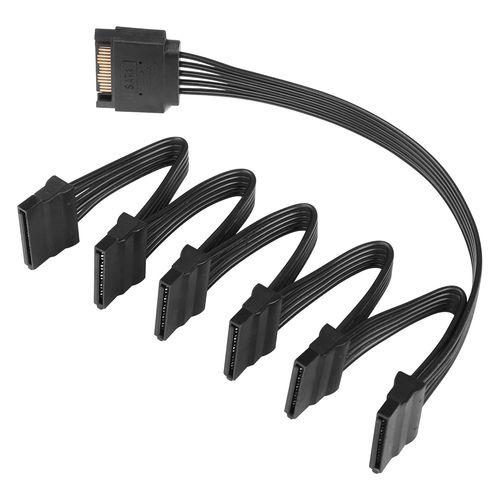 câble adaptateur répartiteur d'alimentation SATA 15 broches,cordon série SATA 1 à 3 SATA 15 broches pour disque dur,SSD,lecteurs optiques (1Male to 6 Female)