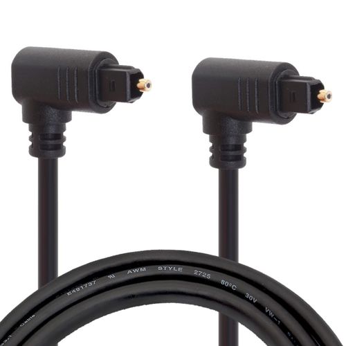 Tomost Câble À Fibre Optique À Angle Droit,Double Cordon Toslink Audio À 90 Degrés Pour Lecteur Blu-Ray,Barre De Son,Hdtv,Ps3/Ps4,Xbox,Tv,Dvd,Haut-Parleur (2 Mètres)