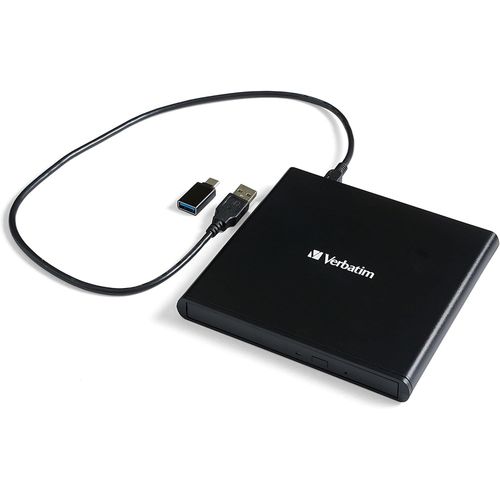External Slimline Graveur CD/DVD externe I USB 2.0 I disque moblie I incl. logiciel gravure et archivage de Nero I Graveur DVD Externe I Lecteur CD Externe I design compact I noir