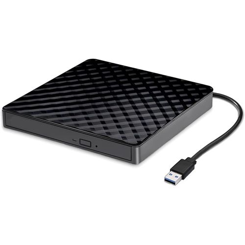 Lecteur CD/DVD Externe USB 3.0 Graveur DVD Externe CD Enregistreur Portable RW/ROM Mince Transmission Rapide Câble USB Intégrée Windows/Mac OS/Laptop/Desktops/PC/iOS