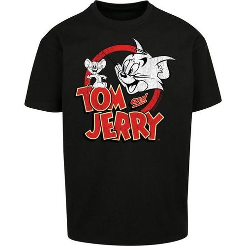 F4nt4stic T-Shirt 'tom And Jerry Distressed Logo'  Jaune / Rouge / Noir / Blanc