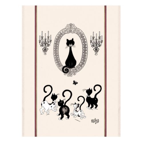 Grand Torchon Dubout Portrait De Chat Ecru 60 X 80 Cm Winkler