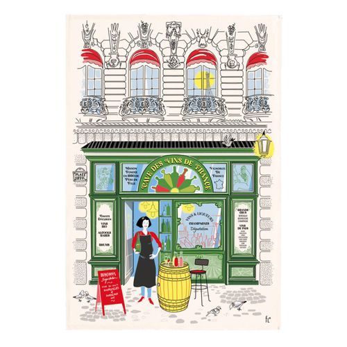 Torchon Façade Caviste Ecru 48 X 72 Cm Winkler