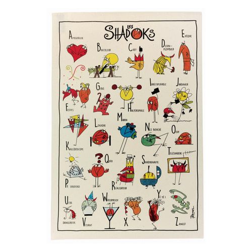 Torchon Shadoks Abécédaire Ecru 48 X 72 Cm Winkler