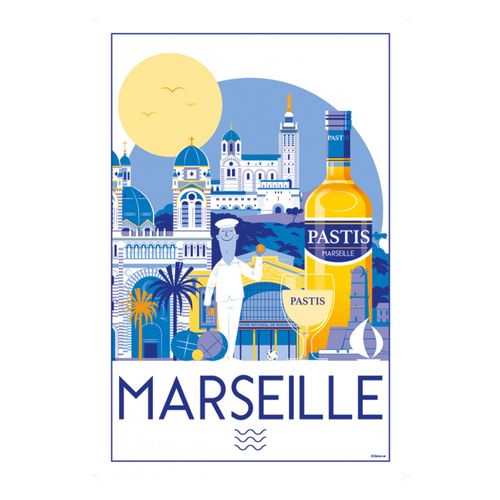 Torchon Marseille Blanc 48 X 72 Cm Winkler