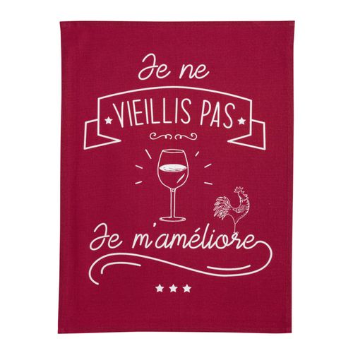 Torchon Je M'améliore Rouge 70 X 50 Cm Winkler